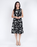 Kerria Printed Work Dress - Monochrome