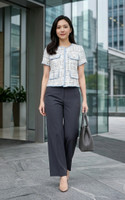 Junia Short Sleeve Tweed Jacket - White