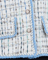 Junia Short Sleeve Tweed Jacket - White