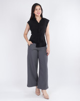 Esme Collared Twist Top - Black