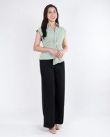 Esme Collared Twist Top - Sage