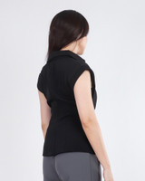 Esme Collared Twist Top - Black