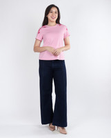 Scarlette Embroidered Sleeves Tee Top - Pink