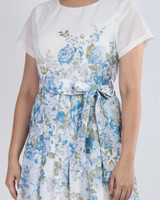 Kaitlyn Floral Placement Dress - White