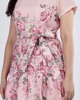 Kaitlyn Floral Placement Dress - Dusty Pink