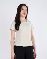 Tyra Double Breasted Top - Cream