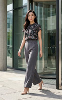 Aviora Floral Blouse - Black