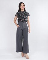 Aviora Floral Blouse - Black