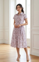 Alice Printed Shirt Dress - Lilac/Pink