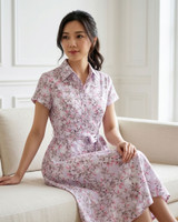 Alice Printed Shirt Dress - Lilac/Pink
