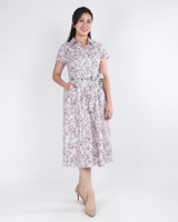 Alice Printed Shirt Dress - Lilac/Pink