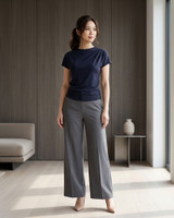 Beverly Asymmetrical Ruched Top - Navy