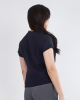 Beverly Asymmetrical Ruched Top - Navy