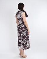 Amalia Abstract Print Midi Dress - Chestnut