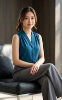Gabby V-Neck Top - Teal