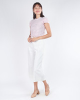 Jessie Tulip Sleeve Tweed Top - Pink