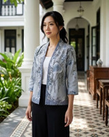 Nori Batik Kimono Jacket - Dove Grey