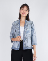 Nori Batik Kimono Jacket - Dove Grey