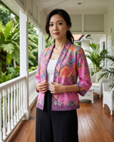 Nori Batik Kimono Jacket - Fuchsia