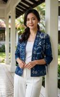 Nori Batik Kimono Jacket - Navy