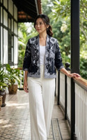 Nori Batik Kimono Jacket - Monochrome