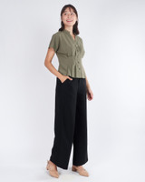 Reeve Pintuck Waist Top - Olive