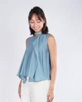 Mckenzie Handkerchief Hem Top - Ice Blue
