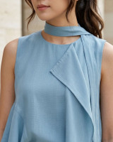 Mckenzie Handkerchief Hem Top - Ice Blue