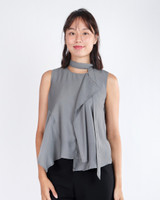 Mckenzie Handkerchief Hem Top - Dove Grey 