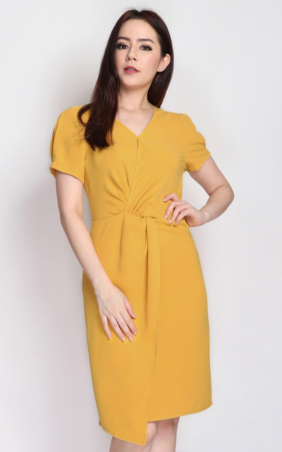 Twist Front Dress - Marigold