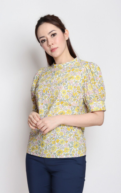 yellow print top