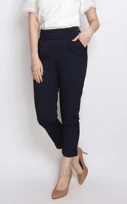 black peg trousers