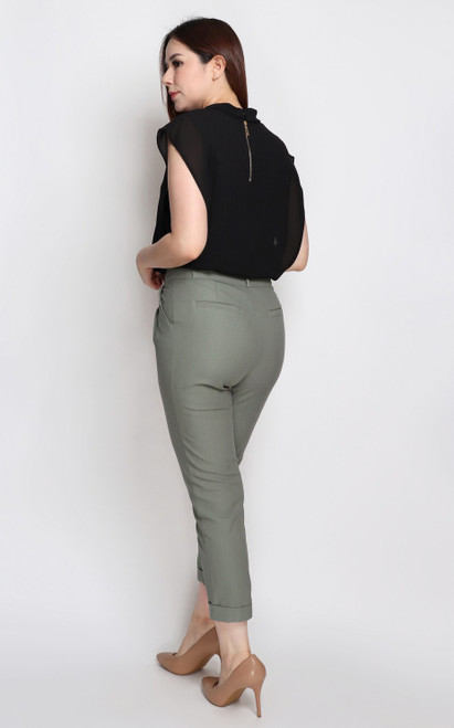 black peg trousers