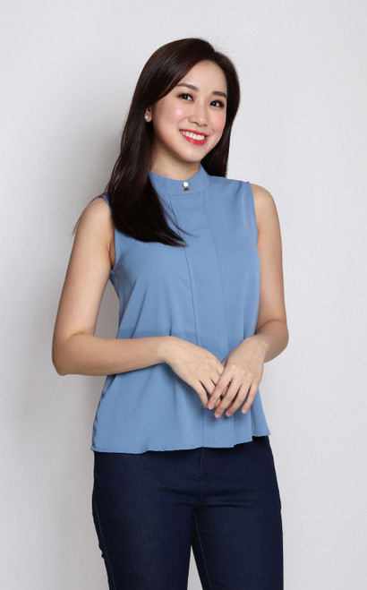 Essential Sleeveless Shirt - Blue