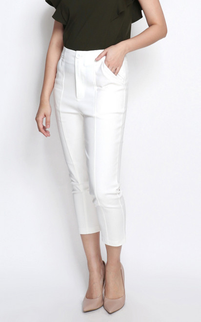 Skinny Crop Pants - White