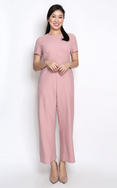 Origami Seam Jumpsuit - Dusty Pink