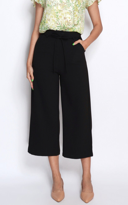 Ribbon Tie Pants - Black