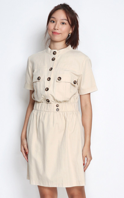 Safari Utility Dress - Cream