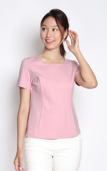 Square Neck Top - Dusty Pink