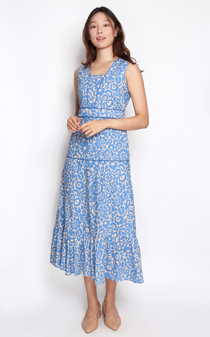 Floral Printed Midi Dress | Office Wear, Work Dress, Workwear | ALYSSANDRA