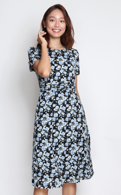 Floral Ruched Waist Dress