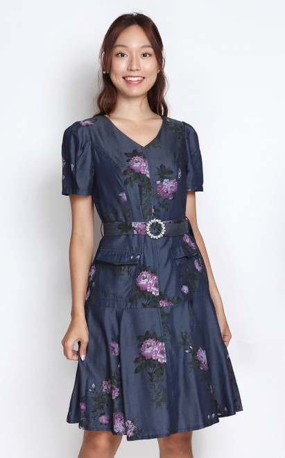 Floral Chambray Dress