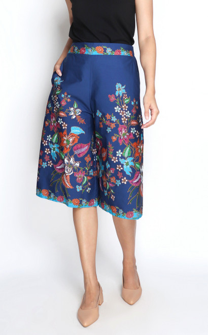 Batik Culottes - Floral Navy