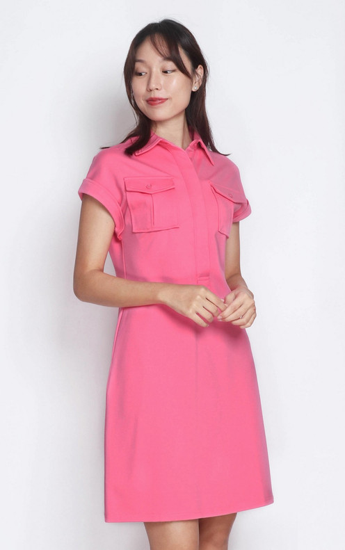 Polo Tee Dress - Pink