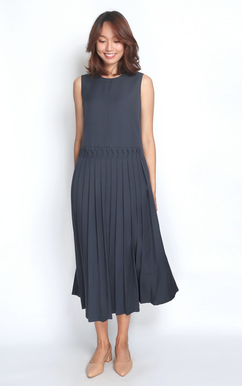 Origami Pleated Maxi Dress