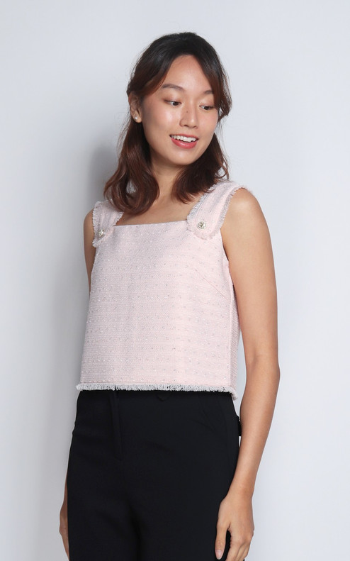 Jennie Tweed Top - Pink