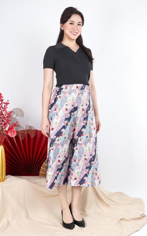 Jenna Collared Knit Top - Grey