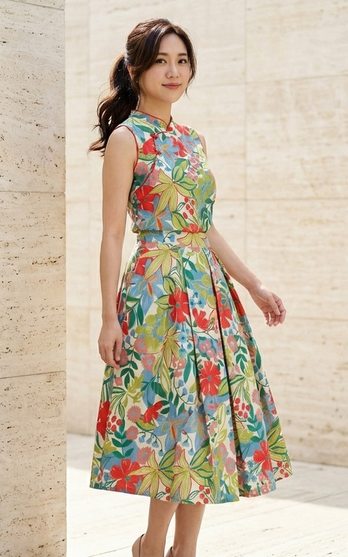 Ivy Botanical Skirt - Cream