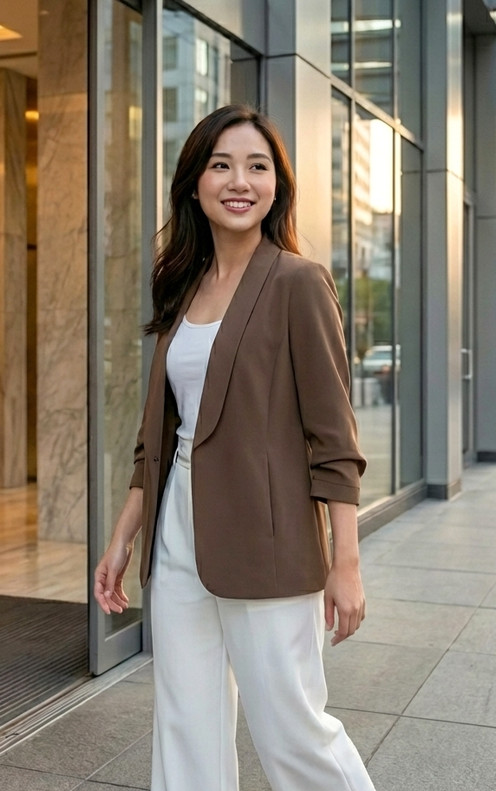 Greta Shawl Collar Jacket - Mocha