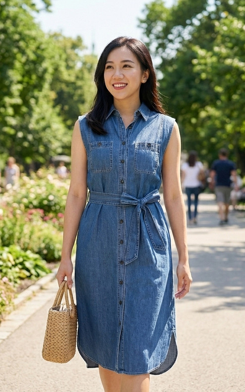 Tiara Denim Dress - Denim